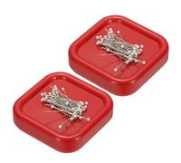 PATIKIL 2 Pcs Magnetic Pin Holder, Magnetic Pin Cushion Paper Clip Holder for Sewing Quilting Hair Clips, Red