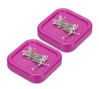 PATIKIL 2 Pcs Magnetic Pin Holder, Magnetic Pin Cushion Paper Clip Holder for Sewing Quilting Hair Clips, Pink