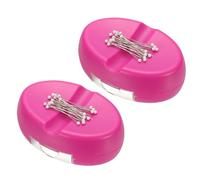 PATIKIL 2 Pcs Magnetic Pin Holder, Magnetic Pin Cushion Paper Clip Holder with 1.5" Quilting Needles for Sewing Quilting Hair Clips, Rose Red
