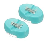 PATIKIL 2 Pcs Magnetic Pin Holder, Magnetic Pin Cushion Paper Clip Holder with 1.5" Quilting Needles for Sewing Quilting Hair Clips, Light Green