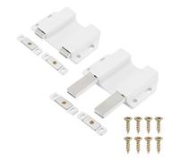 PATIKIL 2 Pcs Magnetic Push Latch, 4.53" x 3.94" Big Double Push to Open Door Touch Latches Cabinet Push Release Press Out Catches for Hidden Kitchen Wardrobe Closure Drawer, White