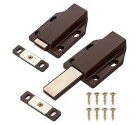 PATIKIL 2 Pcs Magnetic Push Latch, 4.57" x 1.85" Big Single Push to Open Door Touch Latches Cabinet Push Release Press Out Catches for Hidden Kitchen Wardrobe Closure Drawer, Brown