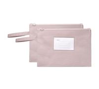 PATIKIL 2 Pcs Mesh Zipper Pouch with Handle, A5 Oxford Fabric Zipper File Pouch Single-Layer Document Bag Storage for Office Travel Puzzles Books Shopping, Pink (24cm x 18.5cm)