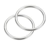 PATIKIL 2 Pcs Metal Rings 1.6 Inch 316 Stainless Steel Rings Marine Grade Multi-Purpose O Ring Welded Round Ring for Macrame, DIY Crafting, Hardware, Belt, Dog Leash, 3x40mm