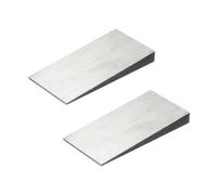 PATIKIL 2 Pcs Metal Wedge, 5.6x2.8x0.6 Inch Carbon Steel Wedge Shims Triangle Flange Beveled Washers Strong Durable for Pipe Fitting Welding Tool Factory Lathe Machine Tool, Silver Tone