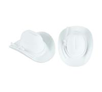 PATIKIL 2 Pcs Mini Cowboy Hats, White Miniature Western Cowboy Hat Tiny Dollhouse Accessories for Crafts Dolls Wedding Party Dress Decoration Hair Accessories Snowman,3.3 x 2.8 x 1.6 Inch