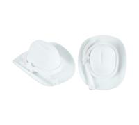 PATIKIL 2 Pcs Mini Cowboy Hats, White Miniature Western Cowboy Hat Tiny Dollhouse Accessories for Crafts Dolls Wedding Party Dress Decoration Hair Accessories Snowman,2.6 x 2 x 1.2 Inch