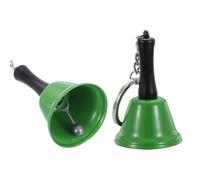 PATIKIL 2 PCS Mini Hand Bell, Call Bell Small Pet Collar Bells Keychain Cute Bulk Loud Jingle with Keychain for Dog Collar Pendant Wedding Christmas Decoration Gifts Prayer, Green