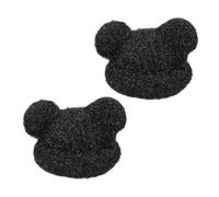 PATIKIL 2 Pcs Mini Knit Hats for Dolls, Black Yarn Doll Caps Bear Ear for Craft Plush Toys Winter Decor Snowman Hair Accessories DIY Christmas Ornaments
