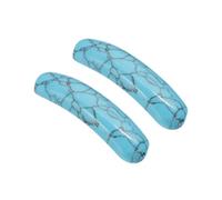 PATIKIL 2 Pcs Natural Stone, 36 x 10 mm Natural Curved Clear Quartz Stone Crystal Handmade Jade Flat Beads for DIY Crafting, Blue Pine