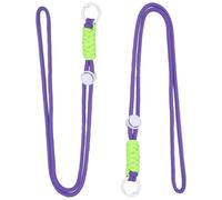PATIKIL 2 Pcs Paracord Lanyard Necklace, Paracord Lanyard with Split Ring & Clip, Color Matching String for Outdoor Activities, Bag Pendant, Keys, Purple & White & Green