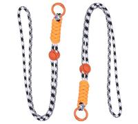 PATIKIL 2 Pcs Paracord Lanyard Necklace, Paracord Lanyard with Split Ring & Clip, Color Matching String for Outdoor Activities, Bag Pendant, Keys, Black White & Orange
