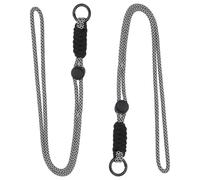 PATIKIL 2 Pcs Paracord Lanyard Necklace, Paracord Lanyard with Split Ring & Clip, Color Matching String for Outdoor Activities, Bag Pendant, Keys, Black & White