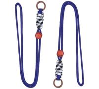 PATIKIL 2 Pcs Paracord Lanyard Necklace, Paracord Lanyard with Split Ring & Clip, Color Matching String for Outdoor Activities, Bag Pendant, Keys, Dark & Brown & Black