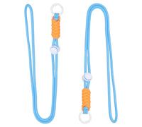 PATIKIL 2 Pcs Paracord Lanyard Necklace, Paracord Lanyard with Split Ring & Clip, Color Matching String for Outdoor Activities, Bag Pendant, Keys, Blue & White & Orange