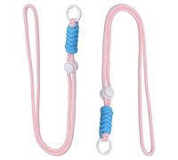 PATIKIL 2 Pcs Paracord Lanyard Necklace, Paracord Lanyard with Split Ring & Clip, Color Matching String for Outdoor Activities, Bag Pendant, Keys, Pink & Blue & White