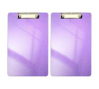 PATIKIL 2 Pcs Plastic Clip Boards, A4 Size Glitter Purple Stylish Clip Boards Glitter Design Cute Clipboards Office Supplies for Restaurant Shop Store Note Memo Card Sign Holder