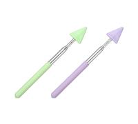 PATIKIL 2 PCS Pointer Finger Stick, Teacher Finger Pointer Stick Retractable Whiteboard Hand Presenters Extendable Telescopic for Classroom Teachers Reading Study Arrow, Purple/Green