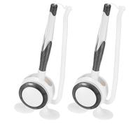 PATIKIL 2 Pcs Secure Counter Pen with Adhesive Base and Chain, Reception Desk Pens Desktop Signing Pens, Blue Ink for Business Office Bank Hotel Cafes Desktop Cheque, Black