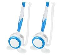 PATIKIL 2 Pcs Secure Counter Pen with Adhesive Base and Chain, Reception Desk Pens Desktop Signing Pens, Blue Ink for Business Office Bank Hotel Cafes Desktop Cheque, Blue