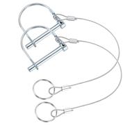 PATIKIL 2 Pcs Trailer Coupler Pins, 1/4"x 1-9/16" (6.3mm x 50mm) D Shape Shaft Locking Pin with Ear Extended Cord Quick Release Ring Round Arch Wire Retainer for Farm Trailers Hitches