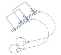 PATIKIL 2 Pcs Trailer Coupler Pins, 1/4"x 1-9/16" (6.3mm x 55mm) Square Shaft Locking Pin with Ear Extended Cord Quick Release Ring Round Arch Wire Retainer for Farm Trailers Hitches