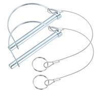 PATIKIL 2 Pcs Trailer Coupler Pins, (12mm x 120mm) D Shape Shaft Locking Pin with Ear Extended Cord Quick Release Ring Round Arch Wire Retainer for Farm Trailers Hitches