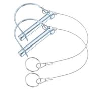PATIKIL 2 Pcs Trailer Coupler Pins, (12mm x 70mm) D Shape Shaft Locking Pin with Ear Extended Cord Quick Release Ring Round Arch Wire Retainer for Farm Trailers Hitches