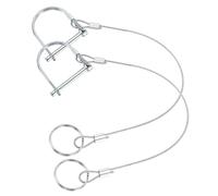 PATIKIL 2 Pcs Trailer Coupler Pins, 3/16" x 1-9/16" (4.5mm x 40mm) D Shape Shaft Locking Pin with Ear Extended Cord Quick Release Ring Round Arch Wire Retainer for Farm Trailers Hitches