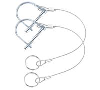 PATIKIL 2 Pcs Trailer Coupler Pins, 3/16" x 1-9/16" (4.5mm x 45mm) D Shape Shaft Locking Pin with Ear Extended Cord Quick Release Ring Round Arch Wire Retainer for Farm Trailers Hitches