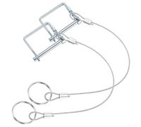 PATIKIL 2 Pcs Trailer Coupler Pins, 3/16" x 1-9/16" (5mm x 50mm) Square Shaft Locking Pin with Ear Extended Cord Quick Release Ring Round Arch Wire Retainer for Farm Trailers Hitches