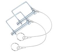 PATIKIL 2 Pcs Trailer Coupler Pins, 3/8"x 1-9/16" (9.5mm x 65mm) Square Shaft Locking Pin with Ear Extended Cord Quick Release Ring Round Arch Wire Retainer for Farm Trailers Hitches