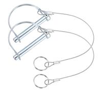 PATIKIL 2 Pcs Trailer Coupler Pins, 3/8"x 1-9/16" (9.5mm x 72mm) D Shape Shaft Locking Pin with Ear Extended Cord Quick Release Ring Round Arch Wire Retainer for Farm Trailers Hitches