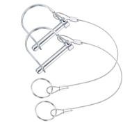 PATIKIL 2 Pcs Trailer Coupler Pins, 5/16"x 1-9/16" (8mm x 50mm) D Shape Shaft Locking Pin with Ear Extended Cord Quick Release Ring Round Arch Wire Retainer for Farm Trailers Hitches