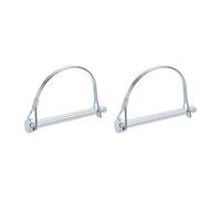 PATIKIL 2 Pcs Trailer Coupler Pins, 5/16" x 3.4" (8mm x 85mm) Safety Wire Lock Hitch Pin Arch Shaft Spring Locking Clip Half Round for Farm Trailers Lawn Garden Wagons, Silver