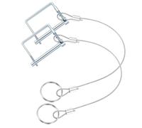 PATIKIL 2 Pcs Trailer Coupler Pins, (5mm x 55mm) Square Shaft Locking Pin with Ear Extended Cord Quick Release Ring Round Arch Wire Retainer for Farm Trailers Hitches