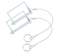 PATIKIL 2 Pcs Trailer Coupler Pins, (8mm x 100mm) Square Shaft Locking Pin with Ear Extended Cord Quick Release Ring Round Arch Wire Retainer for Farm Trailers Hitches