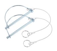 PATIKIL 2 Pcs Trailer Coupler Pins, (8mm x 120mm) D Shape Shaft Locking Pin with Ear Extended Cord Quick Release Ring Round Arch Wire Retainer for Farm Trailers Hitches