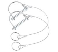 PATIKIL 2 Pcs Trailer Coupler Pins, (8mm x 60mm) D Shape Shaft Locking Pin with Ear Extended Cord Quick Release Ring Round Arch Wire Retainer for Farm Trailers Hitches