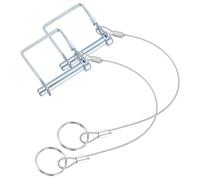 PATIKIL 2 Pcs Trailer Coupler Pins, (8mm x 60mm) Square Shaft Locking Pin with Ear Extended Cord Quick Release Ring Round Arch Wire Retainer for Farm Trailers Hitches