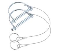 PATIKIL 2 Pcs Trailer Coupler Pins, (8mm x 70mm) D Shape Shaft Locking Pin with Ear Extended Cord Quick Release Ring Round Arch Wire Retainer for Farm Trailers Hitches