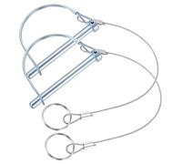 PATIKIL 2 Pcs Trailer Coupler Pins, (8mm x 85mm) D Shape Shaft Locking Pin with Ear Extended Cord Quick Release Ring Round Arch Wire Retainer for Farm Trailers Hitches