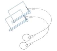 PATIKIL 2 Pcs Trailer Coupler Pins, (8mm x 85mm) Square Shaft Locking Pin with Ear Extended Cord Quick Release Ring Round Arch Wire Retainer for Farm Trailers Hitches