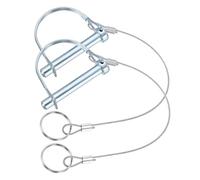 PATIKIL 2 Pcs Trailer Coupler Pins, (9.5mm x 65mm) D Shape Shaft Locking Pin with Ear Extended Cord Quick Release Ring Round Arch Wire Retainer for Farm Trailers Hitches