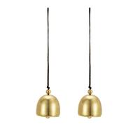 PATIKIL 2 Pcs Wind Chime, Hanging Bells Temple Bells Retro Outdoor Hanging Metal Chinese Wind Chime Round for Outside Garden Camping Decoration, Brown
