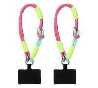 PATIKIL 2 Pcs Wrist Strap, Universal Wrist Lanyard Strap Wristlet Charm Anti Theft Cell Phone Lanyard with Tether Tab, Pink Yellow Blue