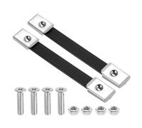 PATIKIL 2 Pieces 8 Inches Speaker Cabinet Strap Handles, Handle Pull Metal Caps Buckle Grasp Strap Hardware for Speaker Flight Case, Silver
