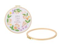 PATIKIL 2 Pieces 9 Inch Beech Wood Embroidery Hoops, Circle Cross Stitch Hoop Frames Arc Side Embroidery Hoop Ring with Adjustment Brass Screw for Sewing, Needlework, DIY Craft Decoration