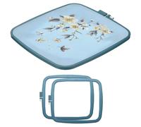 PATIKIL 2 Pieces Square Embroidery Hoops Square Cross Stitch Hoops Frames ABS Plastic Embroidery Hoops for DIY Sewing Tools for Art Craft, Dark Blue