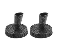 PATIKIL 2 Pieces Vintage Round Metal Pen Holder, Insertion Pen Stand Desktop Dip Pens Base for Office Supplies Wedding Bridal Engagement Guests Book, Black